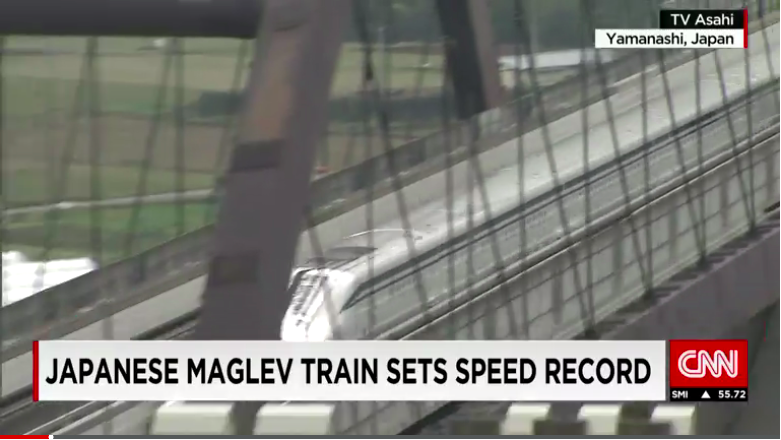 รถไฟแม่เหล็กญี่ปุ่นทำสถิติวิ่งเร็วสุดในโลก