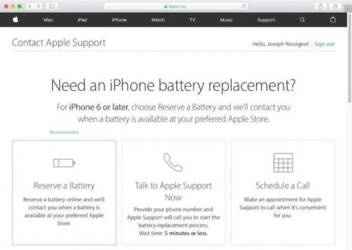 Apple battery program