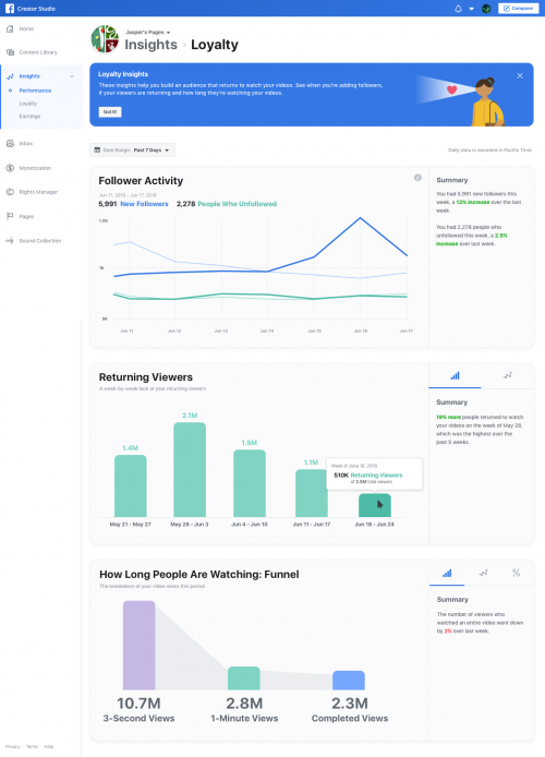 Facebook creator studio