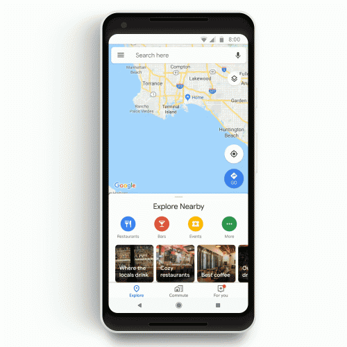 Google Maps-Commute tab